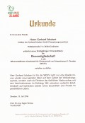 Urkunde Gerhard Schubert